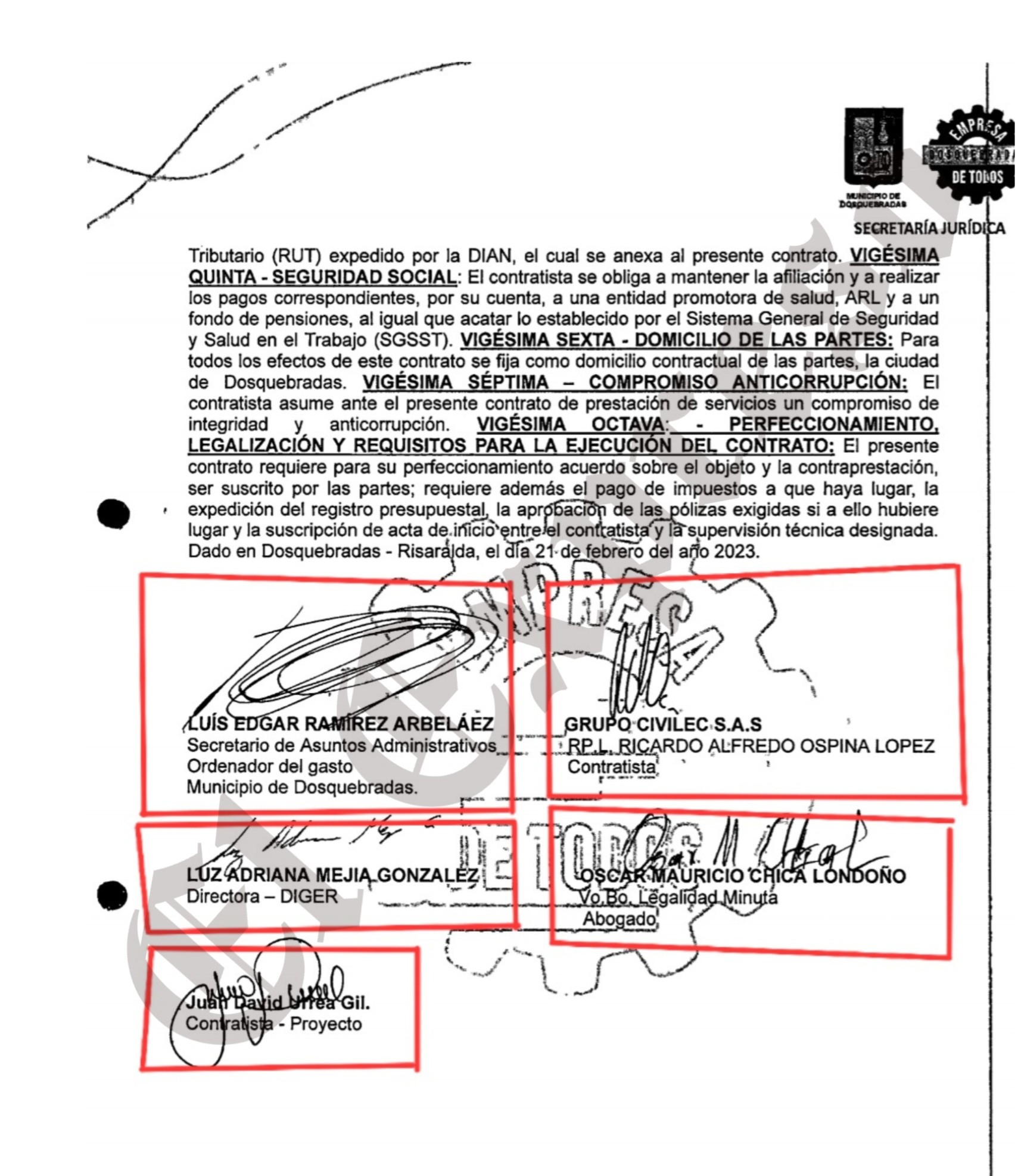 estos son los funcionarios y contratistas que seran imputados por un contrato de mas de 20 000 millones en alcaldia de dosquebradas 5