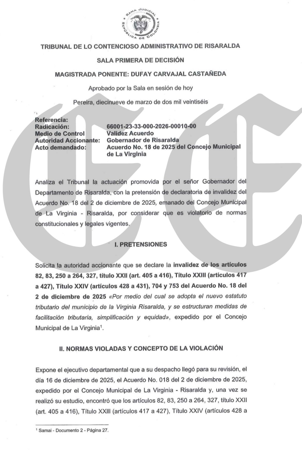 Procuraduría apertura indagación a Concejales de La Virginia, podrían ser destituidos, suspendidos e inhabilitados 4 procuraduria apertura indagacion a concejales de la virginia podrian ser destituidos suspendidos e inhabilitados 2