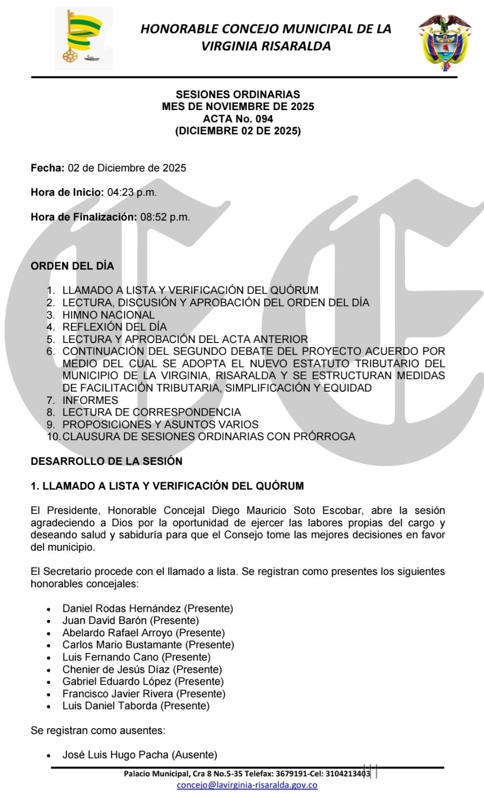 Procuraduría apertura indagación a Concejales de La Virginia, podrían ser destituidos, suspendidos e inhabilitados 2 procuraduria apertura indagacion a concejales de la virginia podrian ser destituidos suspendidos e inhabilitados 3