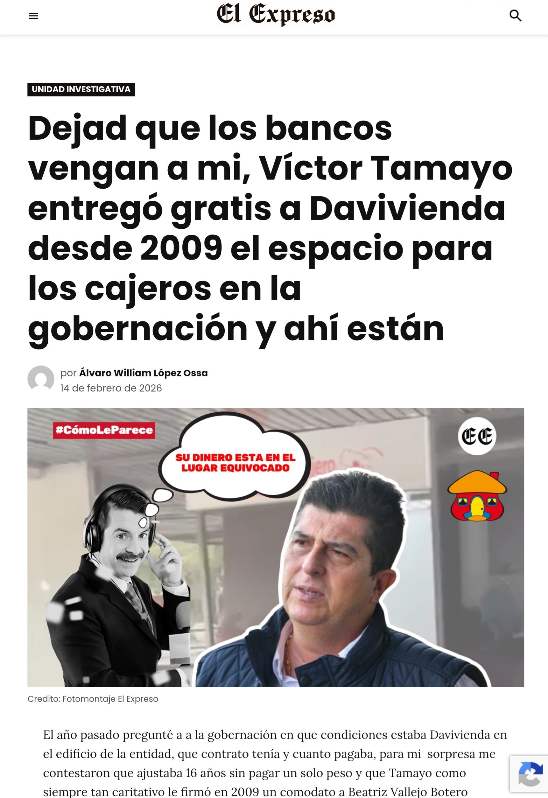 $81 millones perdidos: Davivienda 16 años con cajeros gratis en la gobernación y Tamayo firmó ese comodato 5 p p scaled