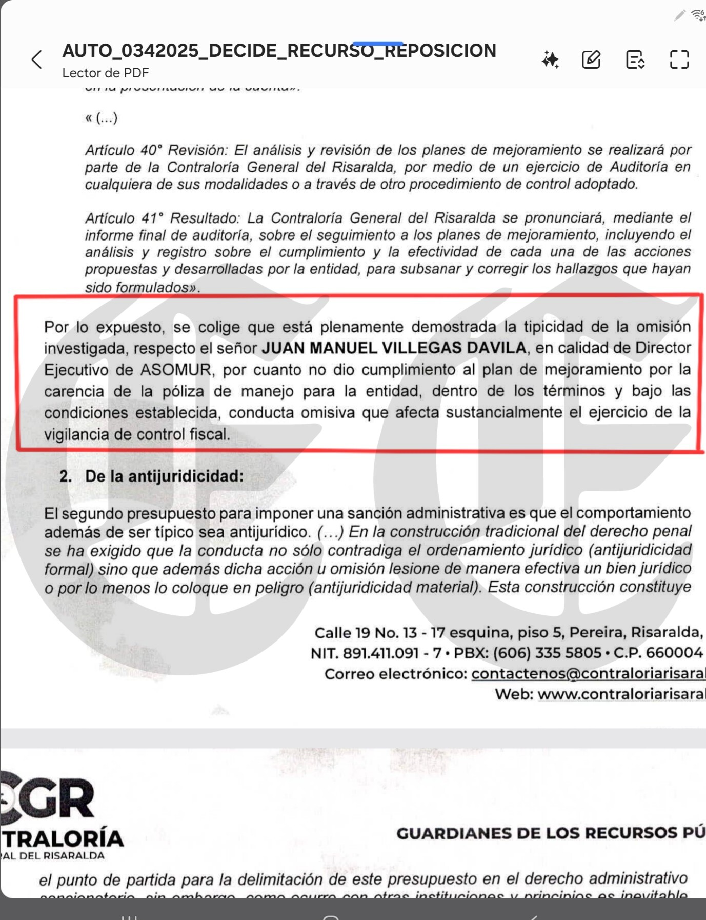 procuraduria sanciona por cuatro meses al director de asomur a2