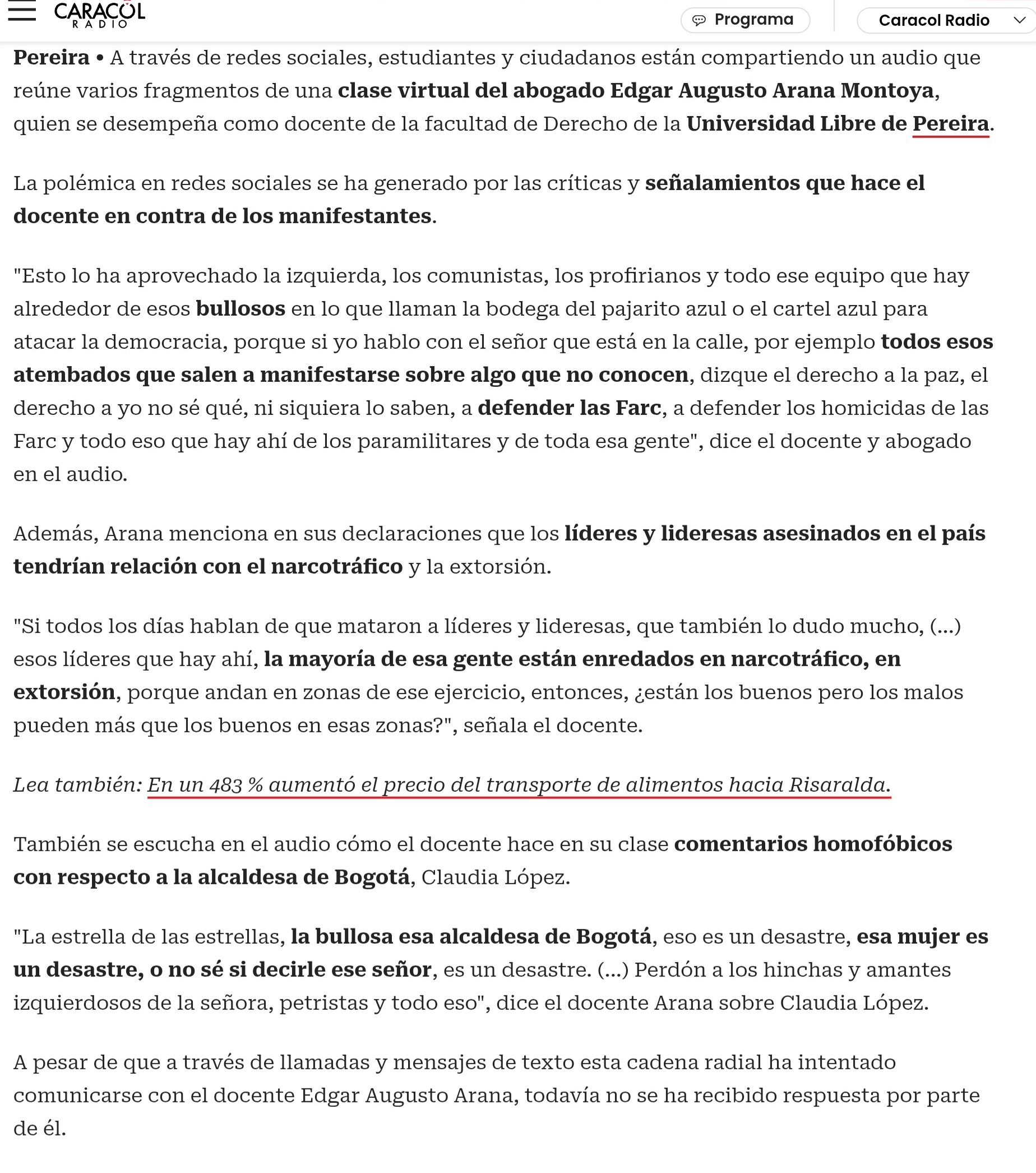procuraduria sanciona por cuatro meses al director de asomur k2 1