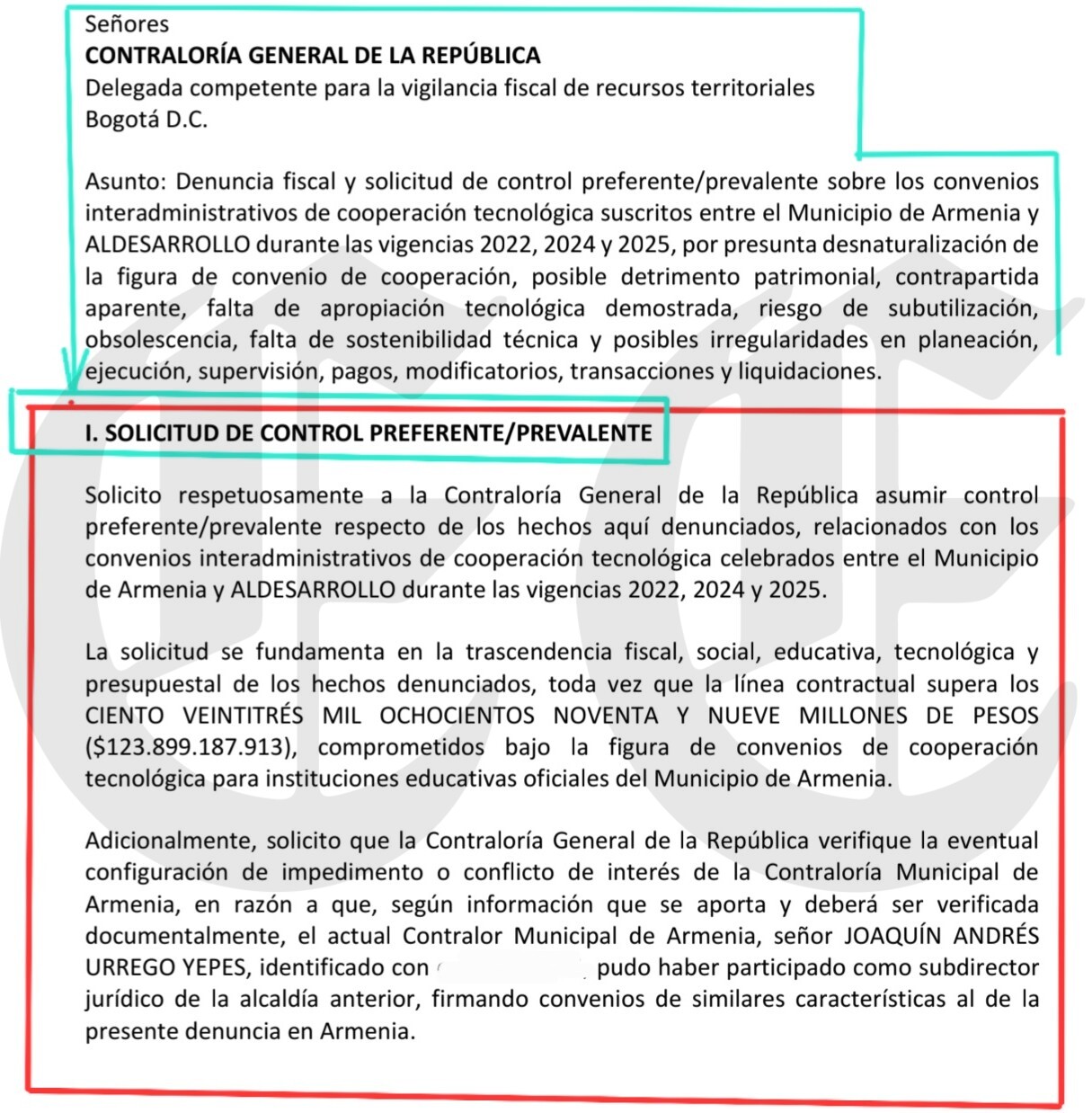 acorralada la alcaldia de armenia contraloria de la republica acepto nuestra solicitud de control preferente a contratos con aldesarrollo por 123 000 millones 3