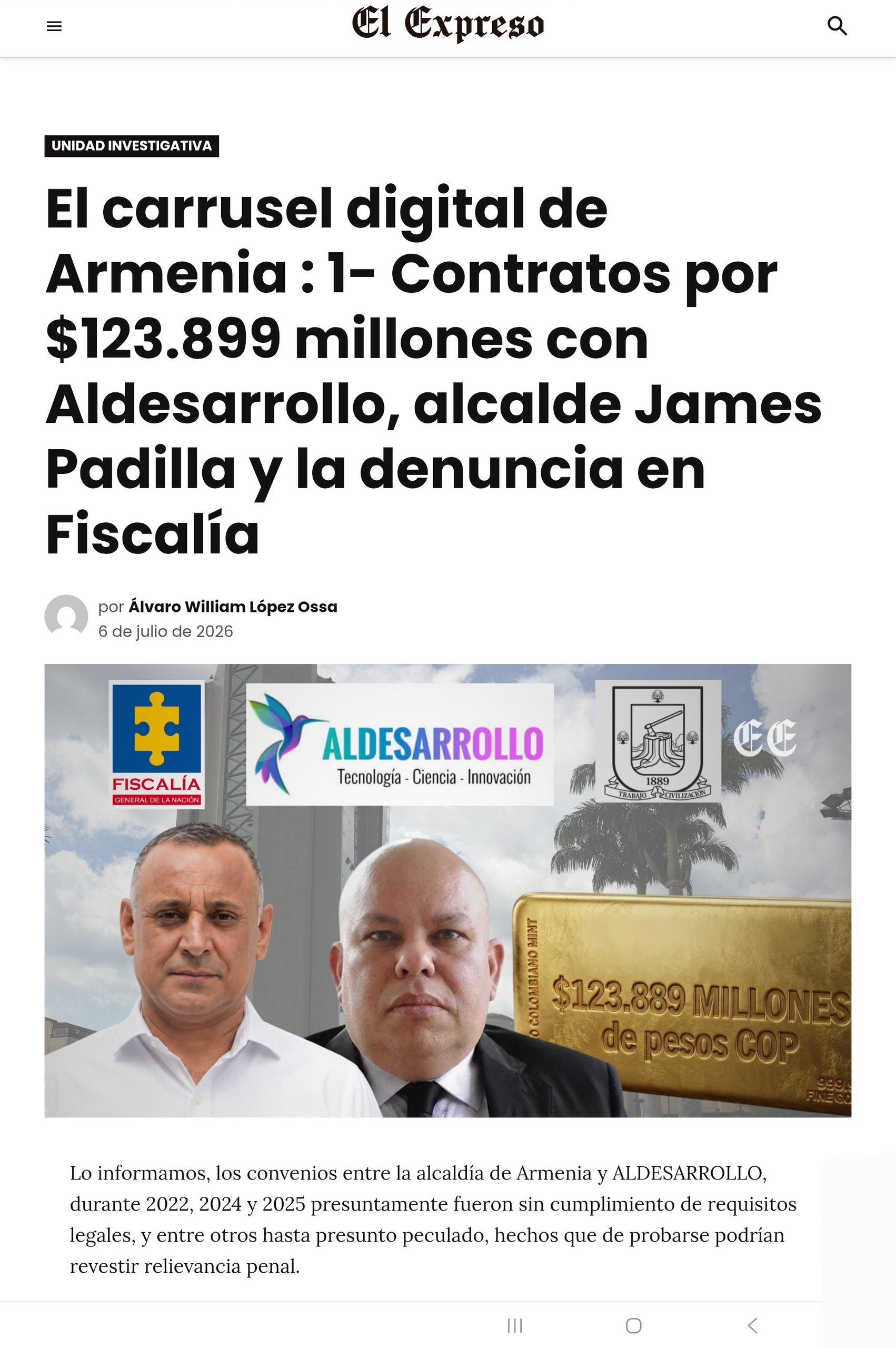 acorralada la alcaldia de armenia contraloria de la republica acepto nuestra solicitud de control preferente a contratos con aldesarrollo por 123 000 millones 4 scaled acorralada la alcaldia de armeni
