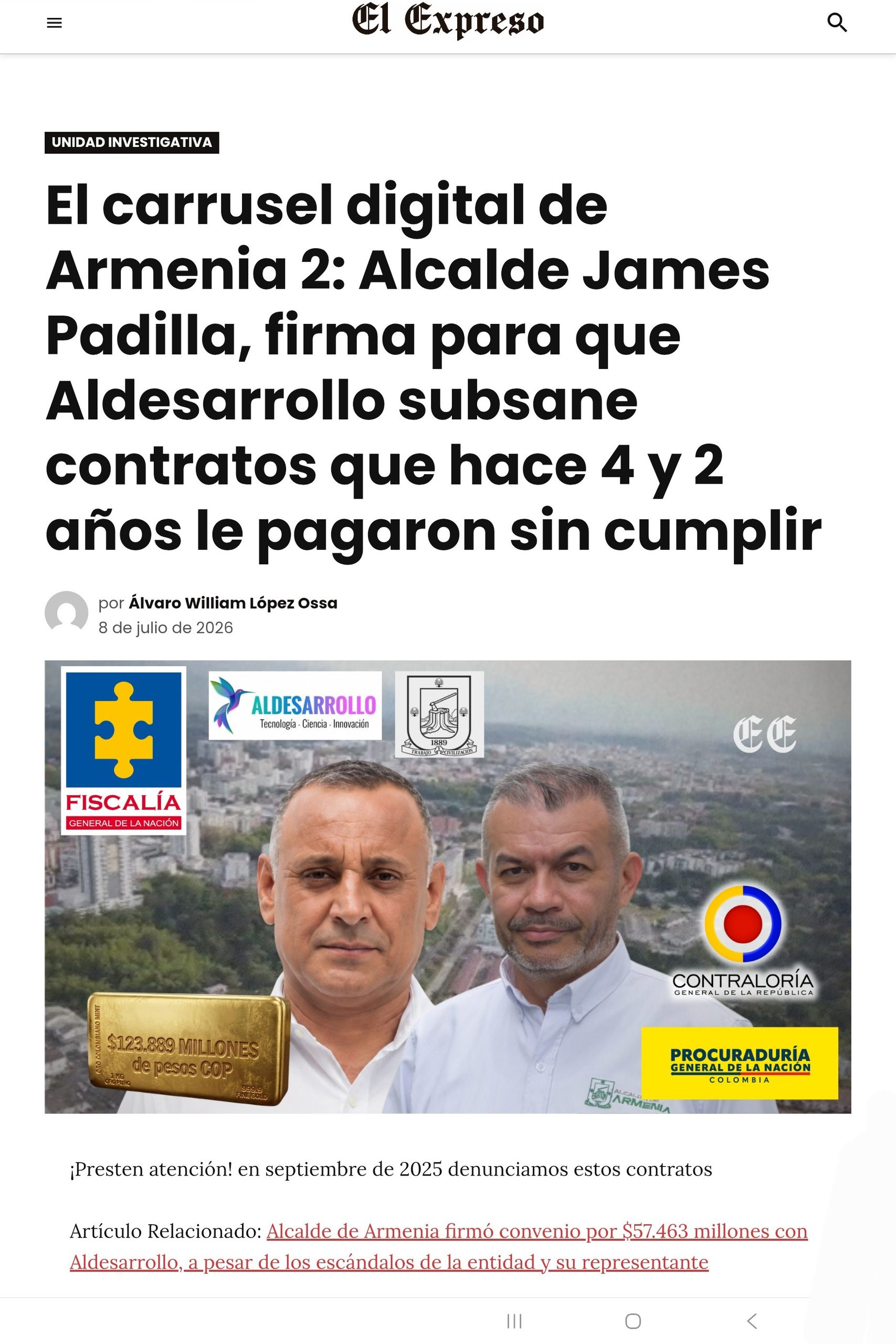 acorralada la alcaldia de armenia contraloria de la republica acepto nuestra solicitud de control preferente a contratos con aldesarrollo por 123 000 millones 5 scaled acorralada la alcaldia de armeni