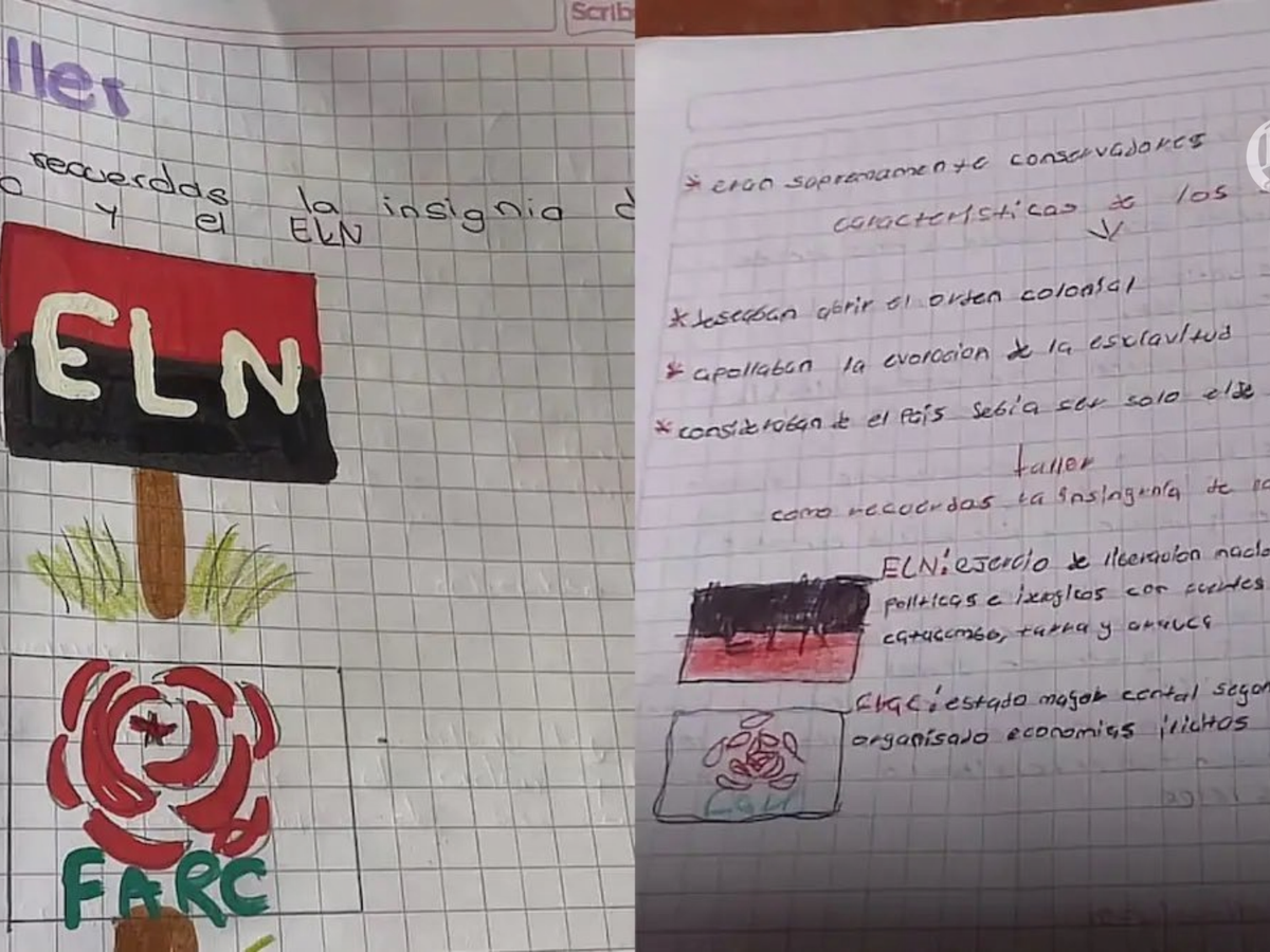 Denuncian a profesora en Norte de Santander por pedir a niños de primaria dibujar símbolos de Farc y ELN