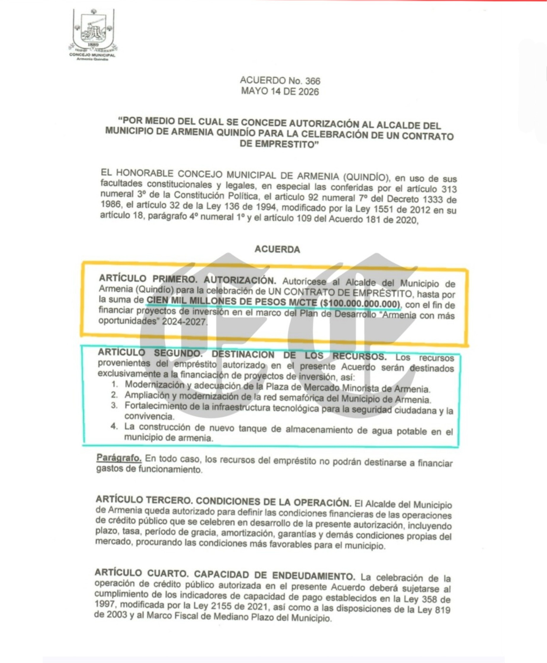 en riesgo endeudamiento de 100 000 millones de armenia juez admite demanda por presunta omision de un deficit de 14 792 millones z