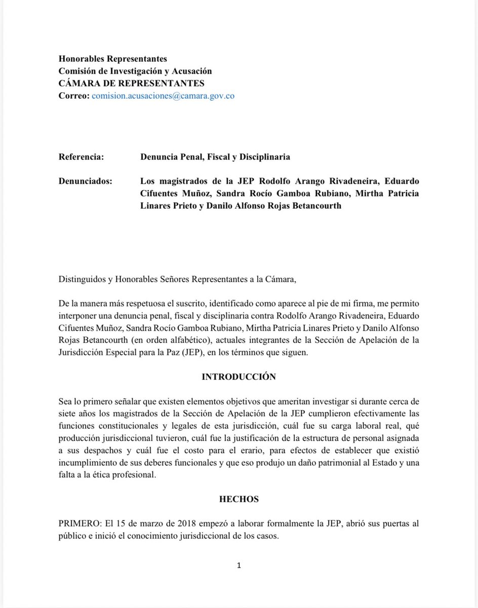 cinco magistrados de la jep son denunciados penalmente por presuntamente cobrar salarios sin resolver apelaciones x2twitter.com hvu60aiweaaoaoc