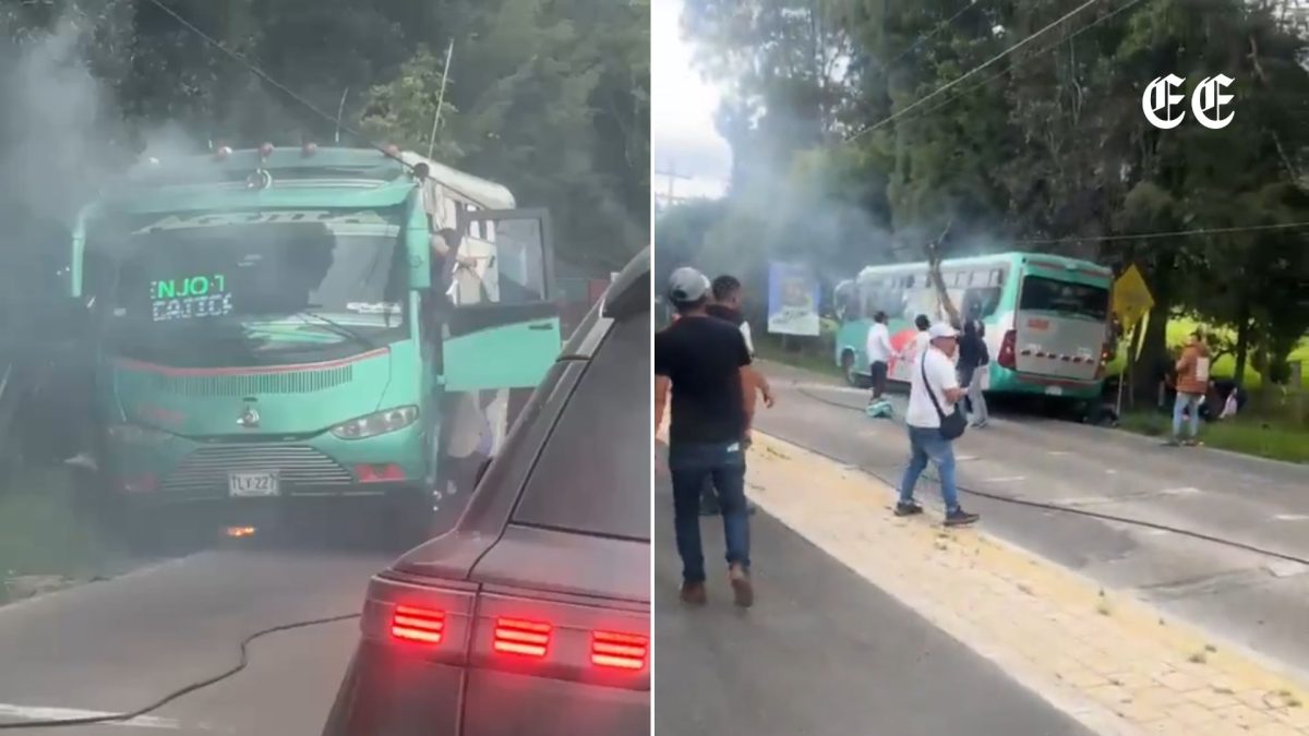 emergencia en ruta bogota tabio por cables de alta tension que impactan vehiculo de transporte publico bus tenjo video redes sociales