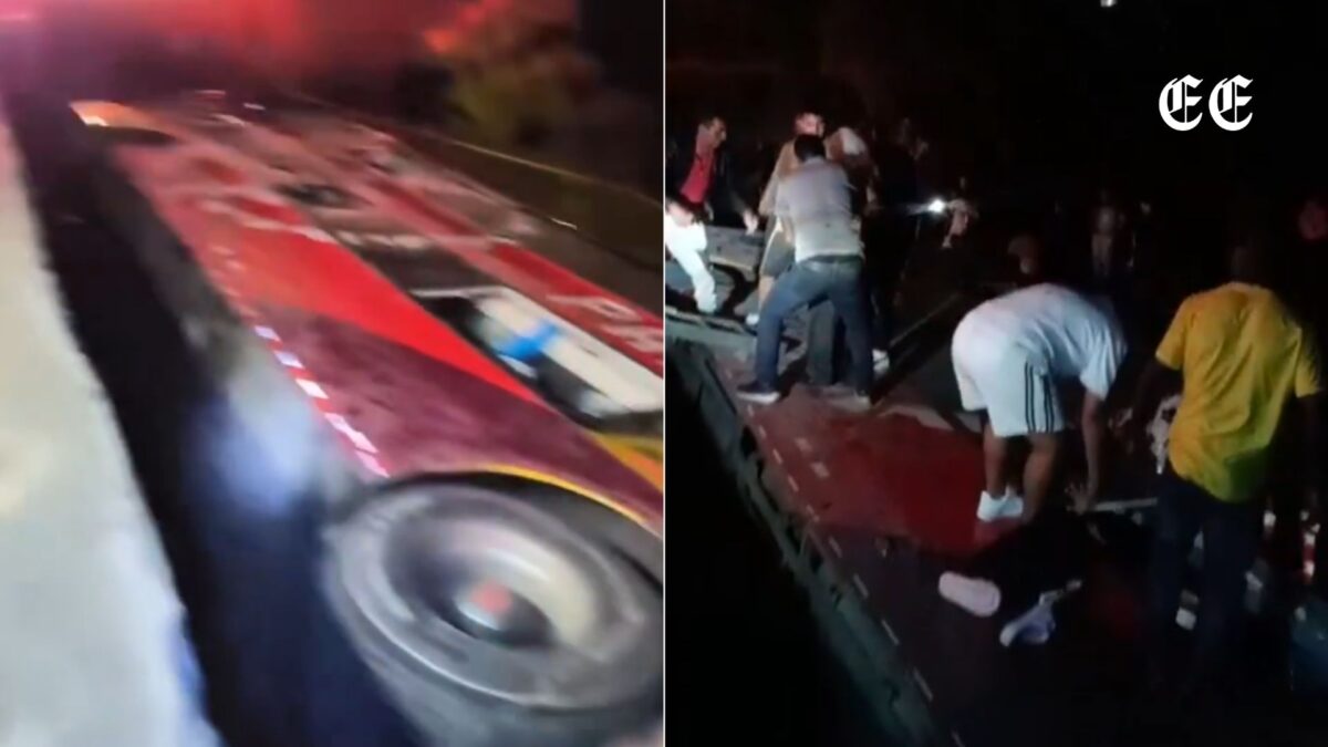 intento de asalto a bus intermunicipal en la via panamericana deja cuatro fallecidos y 56 heridos accidente redes sociales