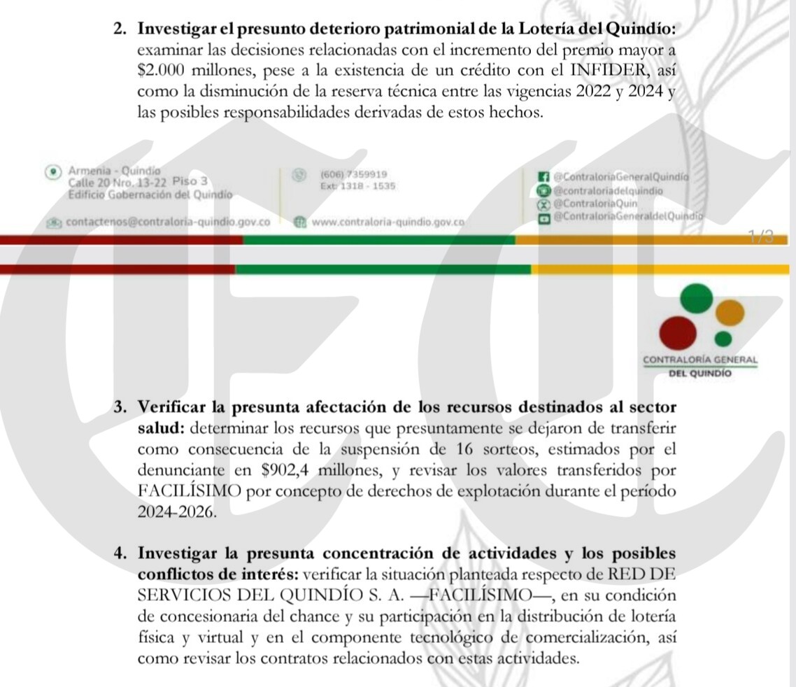 primicia fiscalia contraloria y procuraduria investigan funcionarios de gobernacion y loteria del quindio p2