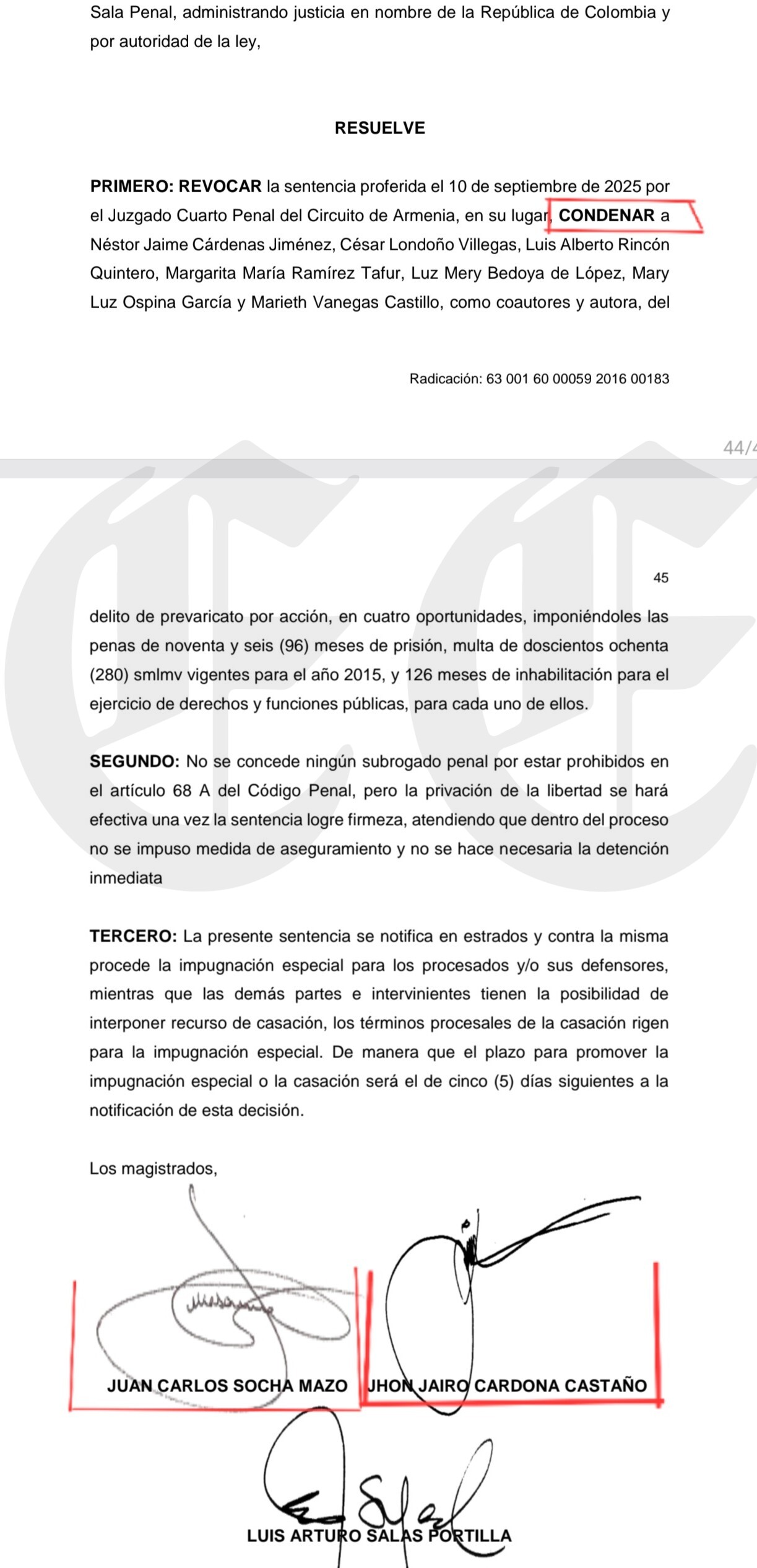 primicia magistrados no tuvieron en cuenta al condenar a los diputados que hay documentos que no aparecen en el expediente